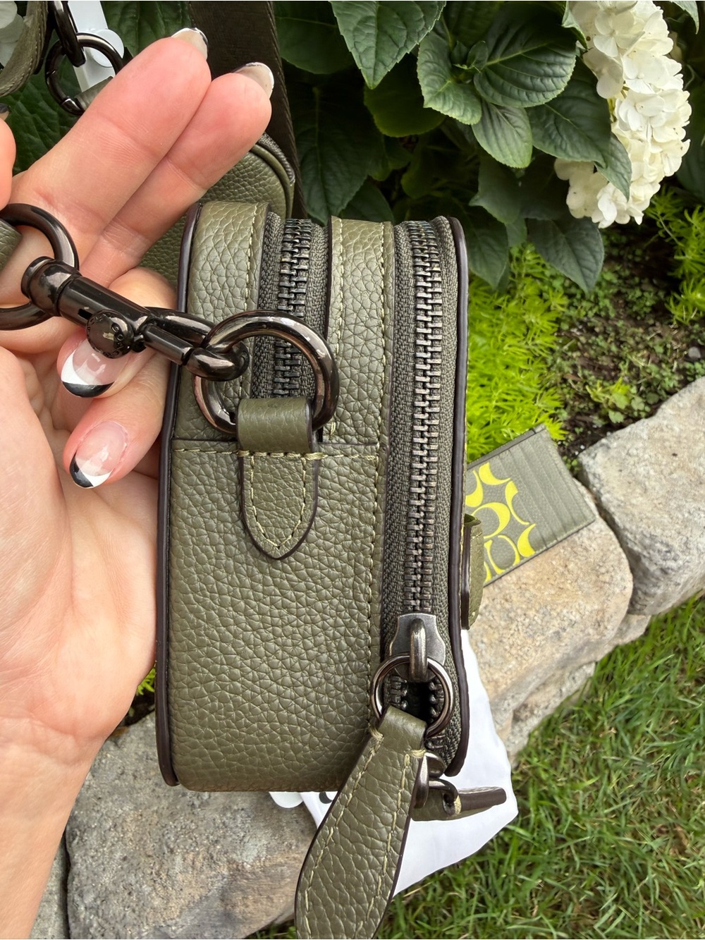 Coach Charter Crossbody with Card Holder Wallet Army Green Key Lime LIKE NEW! - Picture 9 of 16